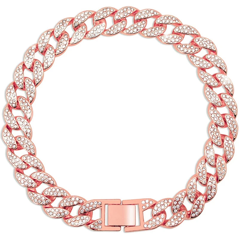 Pink Diamond Cuban Link Collar