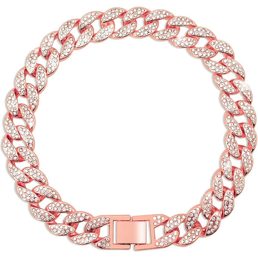 Pink Diamond Cuban Link Collar