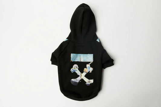 Paw-White "Woof" Hoodie